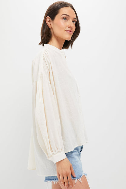 Sheer Ivory Juliette Button Down