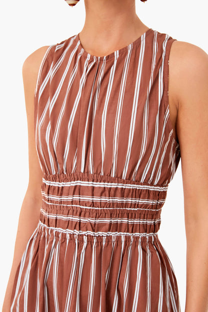 Cinnamon Maya Stripe Jean Midi Dress
