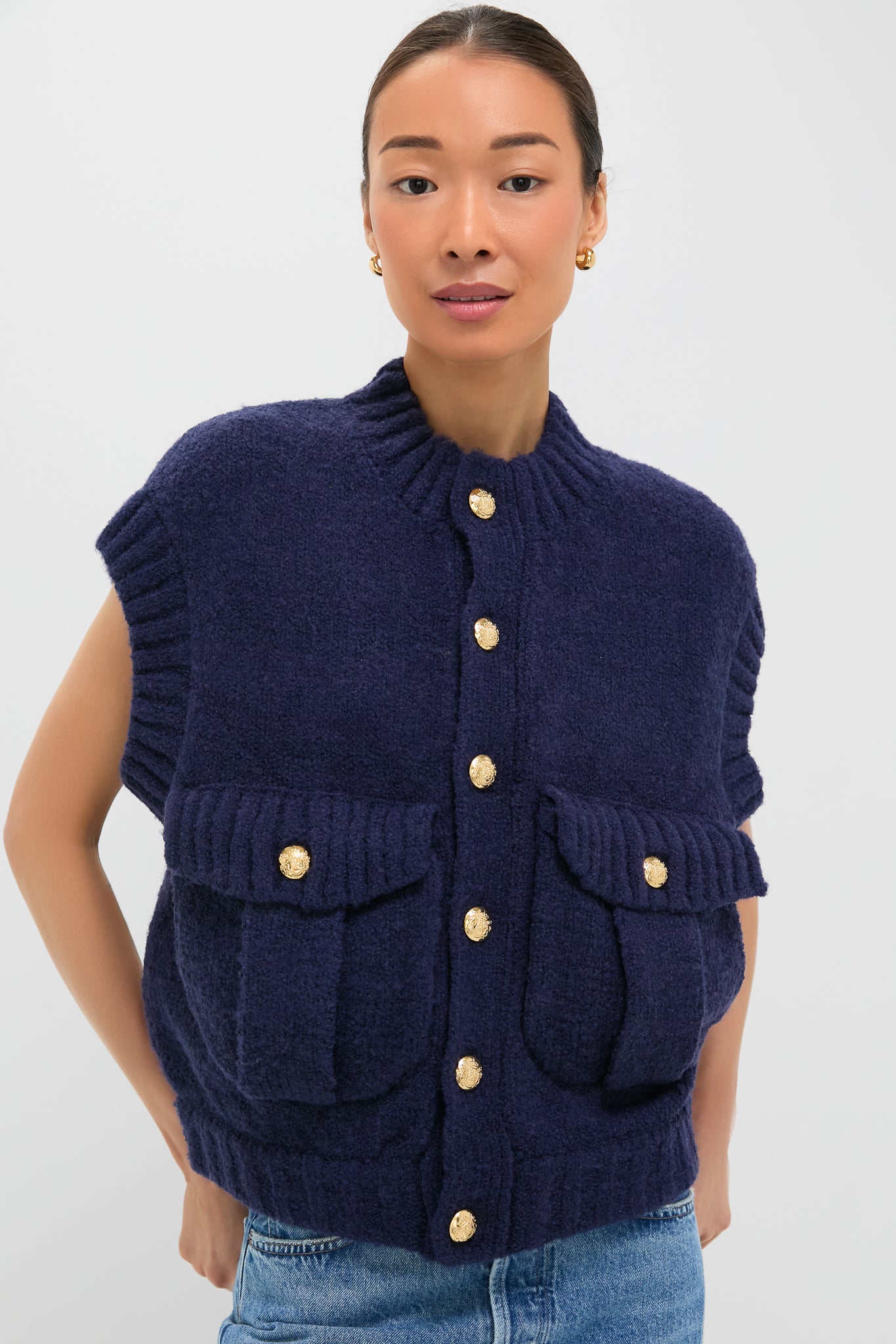 Navy Knit Valentina Vest