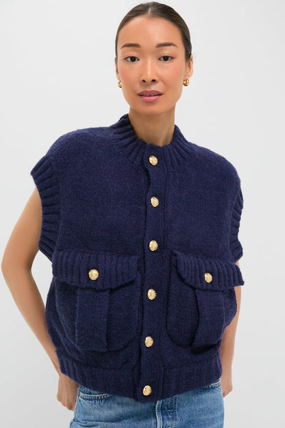 Navy Knit Valentina Vest