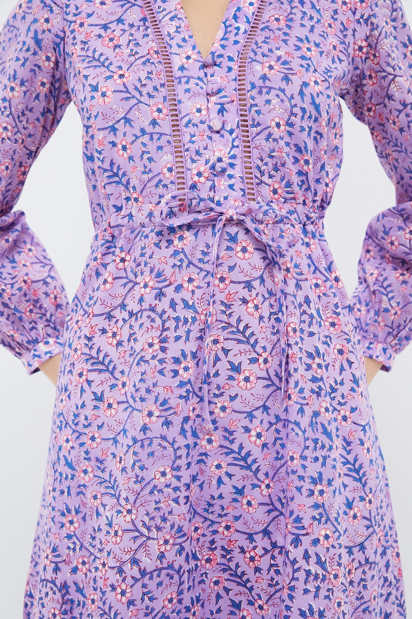 Violet Wildflower Organic Frances 4 V Dress