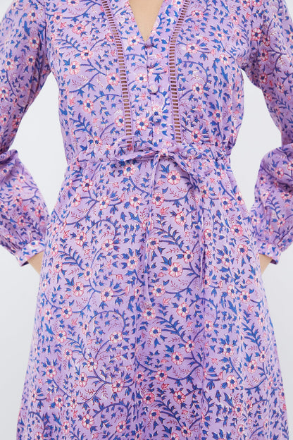 Violet Wildflower Organic Frances 4 V Dress
