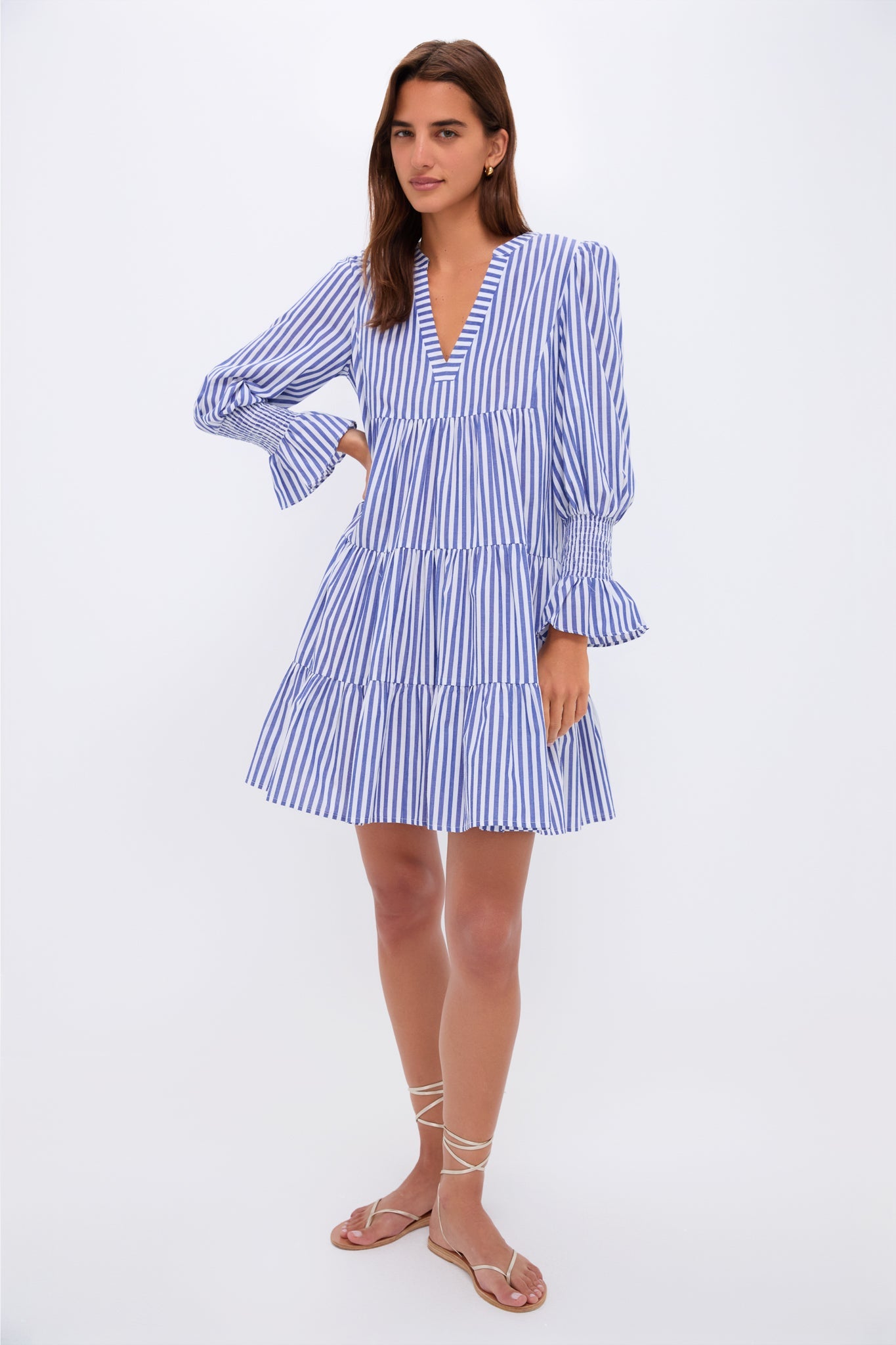 Blue and White Stripe Cotton Poplin Kenzo Dress