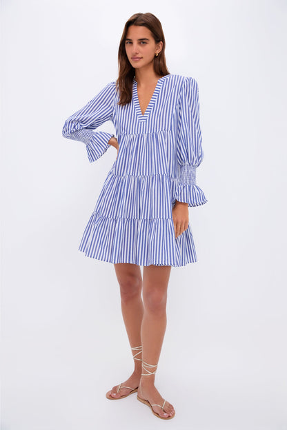 Blue and White Stripe Cotton Poplin Kenzo Dress
