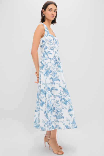 Dusty Blue Floral Maizie Maxi Dress
