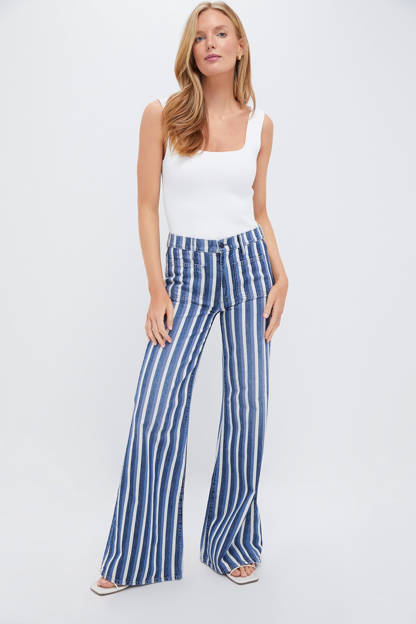 White Sara Rib Knit Tank