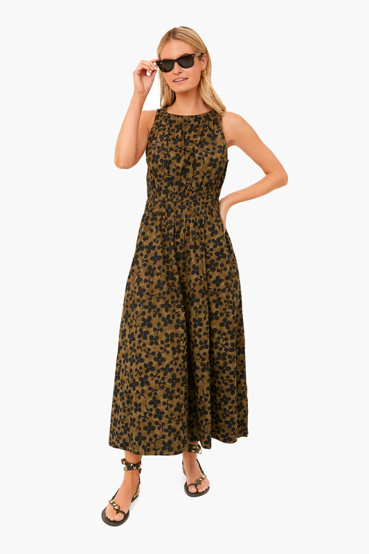 Resist Floral Olive Bali Tank Dress