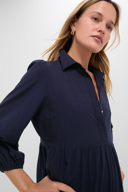 Navy Cotton Mabel Maxi Dress