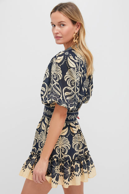 Blue Ainika Tropical Splendor Mini Dress