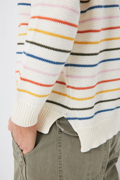 Rainbow 5 Stripe Organic Carolyn Sweater