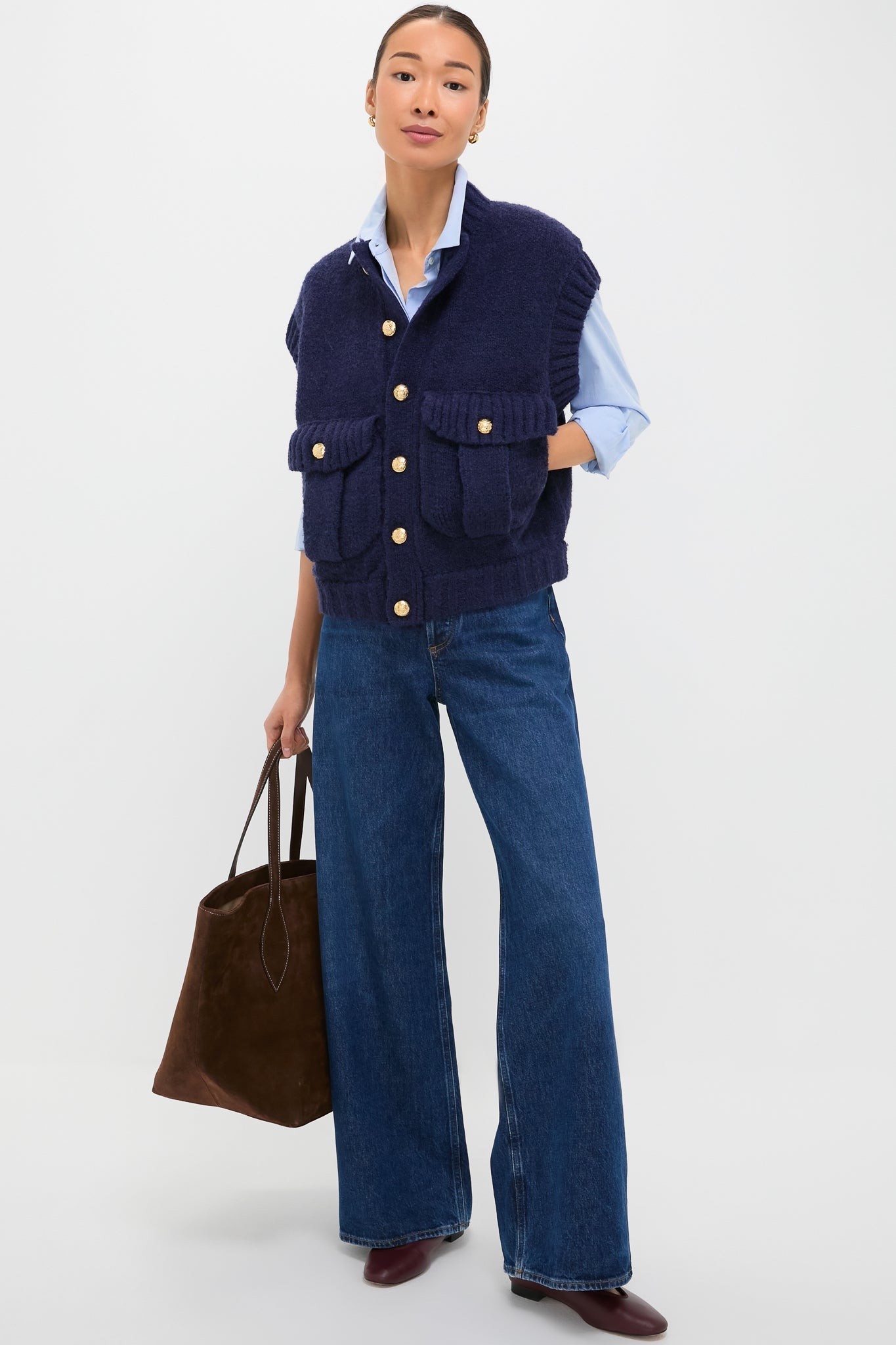 Navy Knit Valentina Vest