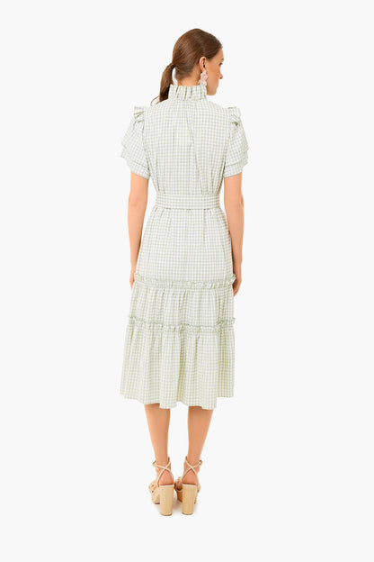 Pale Green Check Matthews Dress
