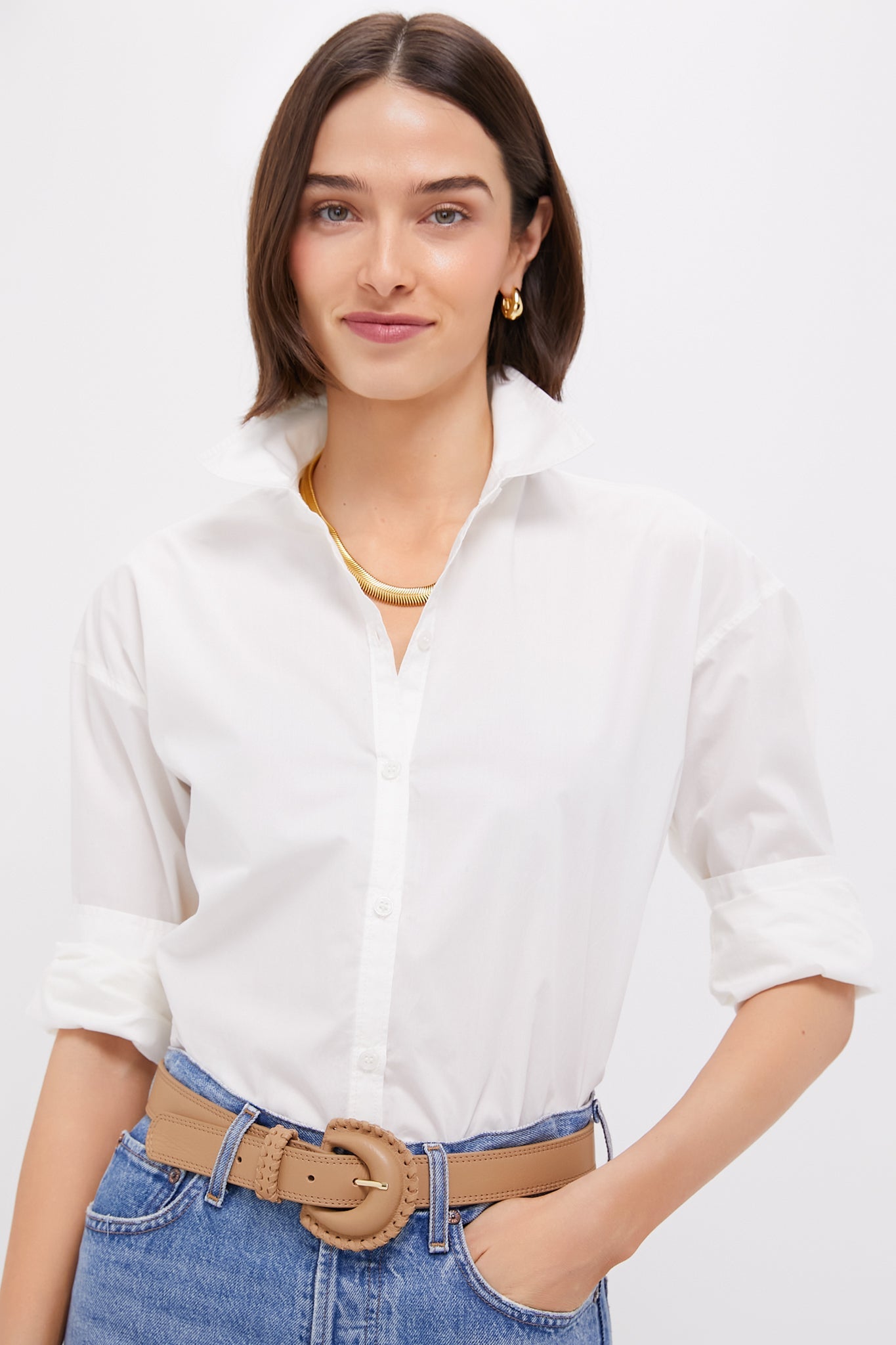 White Wexler Cotton Button Down