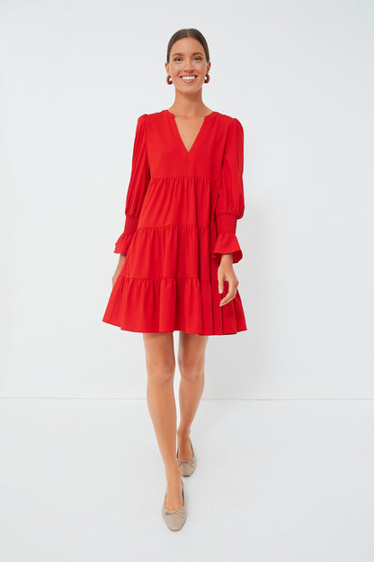 Red Crepe Kenzo Dress