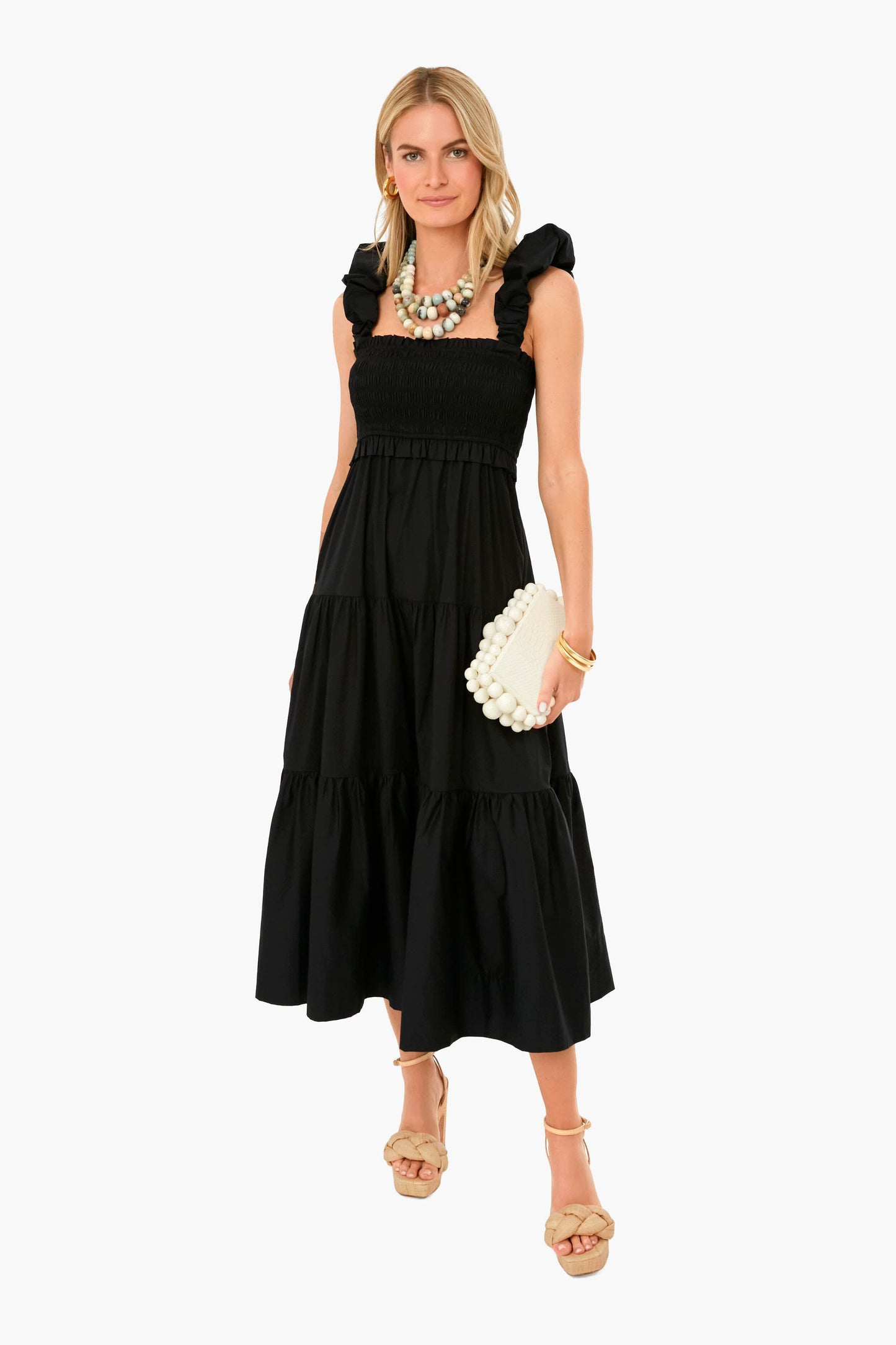 Black Sloane Sleeveless Smocked Dress
