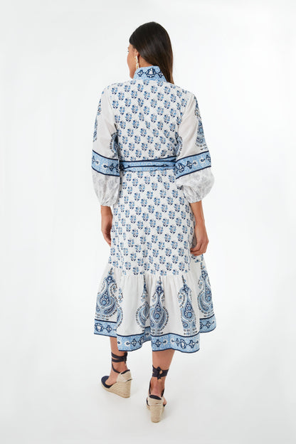 Sky Blue Cornflower Flounce Dress