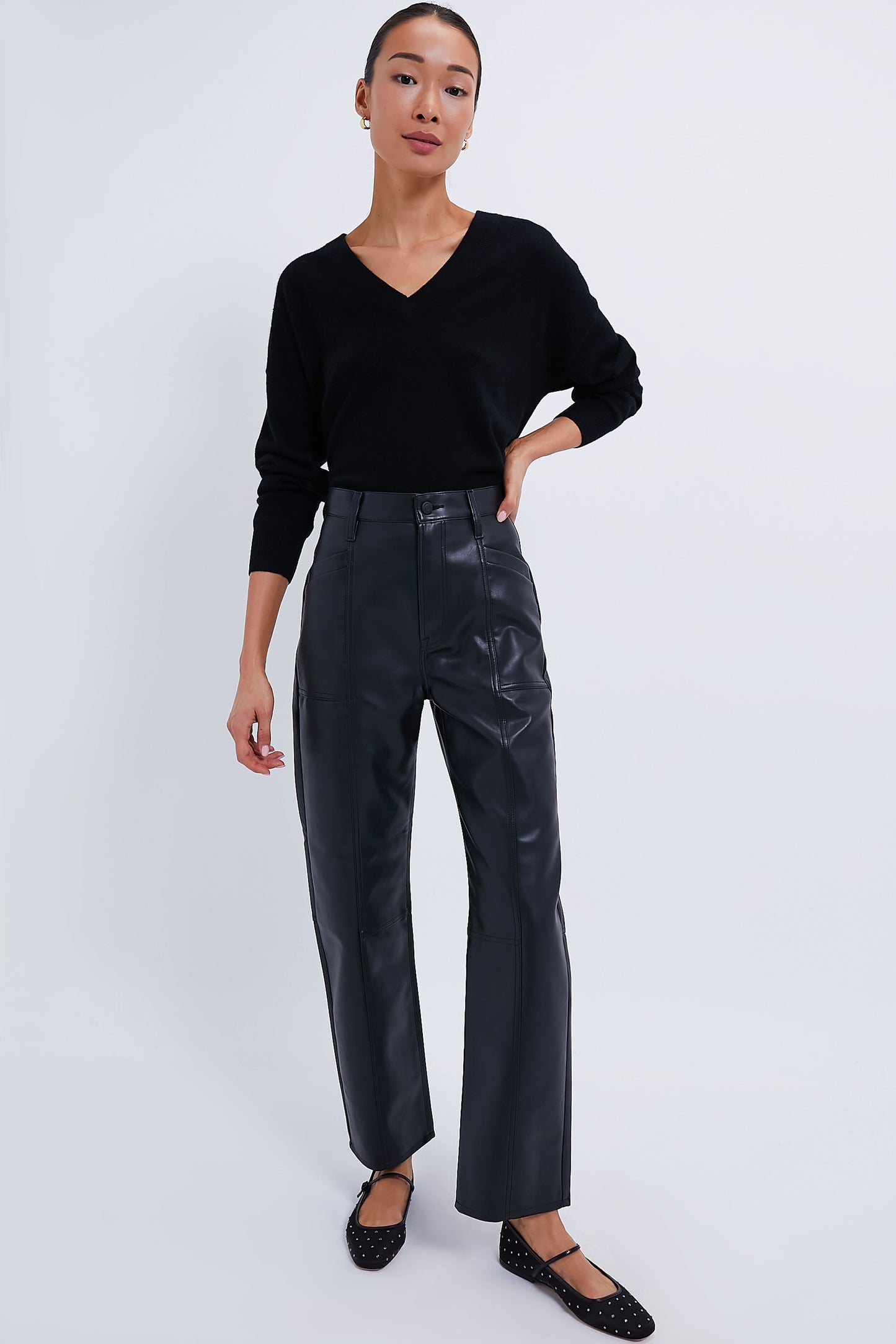 Black Emma Cashmere Bodie Boyfriend Crewneck