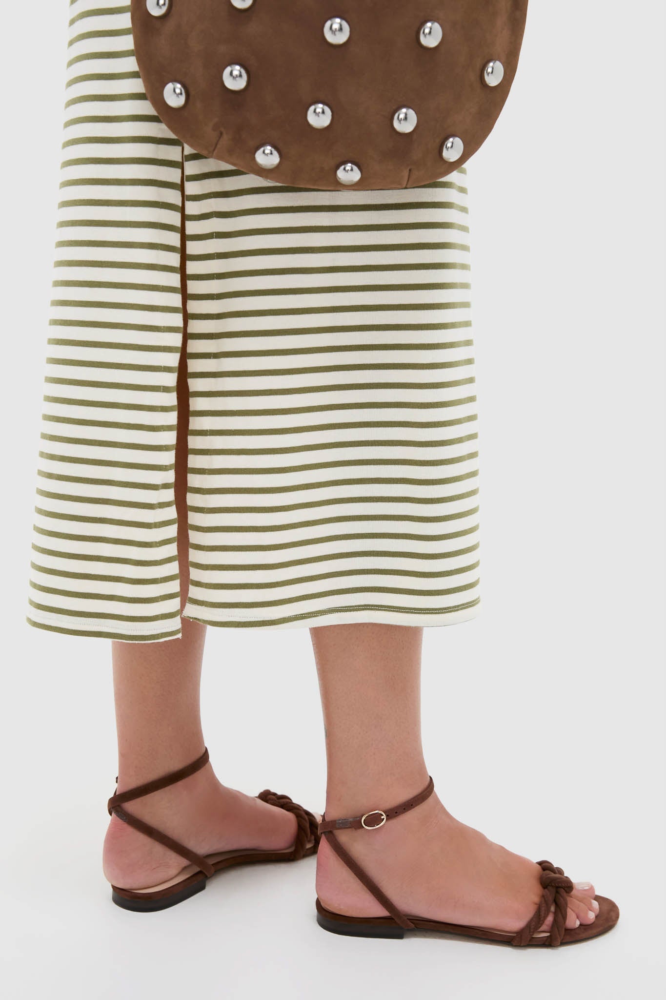 Olive Stripe Vesty Maxi Dress