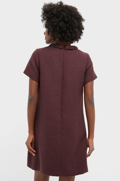 Oxblood Tweed Jackie Dress
