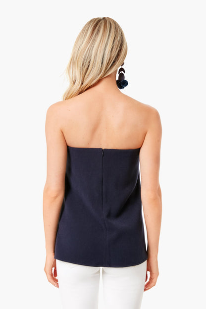Strapless Navy Crepe Marin Top