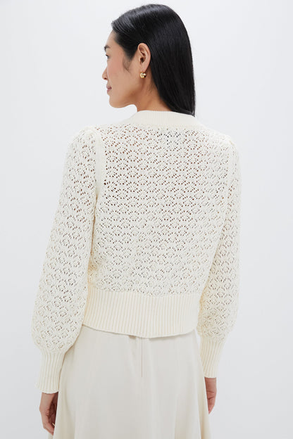 Ivory Pointelle Colette Cardigan
