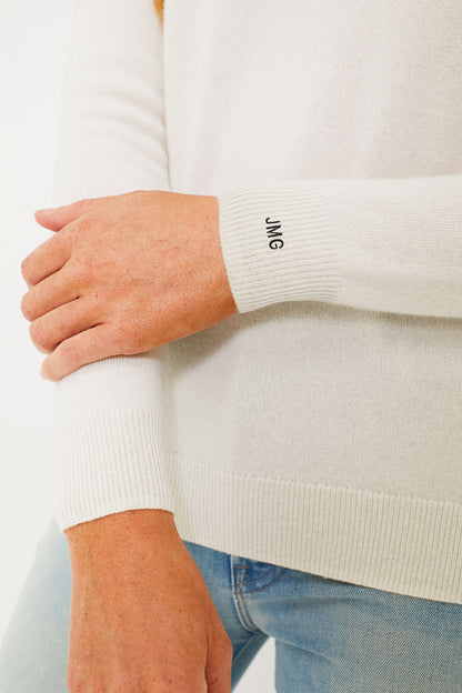 Ivory Cashmere Crewneck Sweater