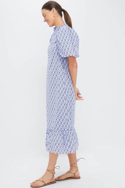 Periwinkle Trellis Floral Mimi Midi Dress