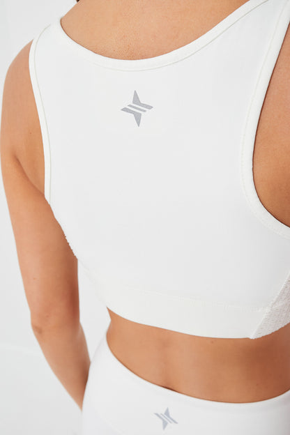 White Cane Jean Sports Bra