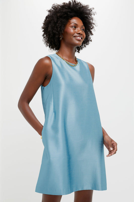 Robin's Egg Blue Dupioni Marlowe Dress