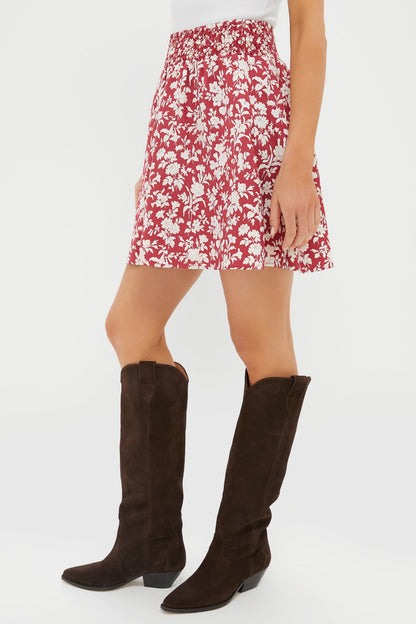 Pomegranate Bloom Smocked Jonah Skirt