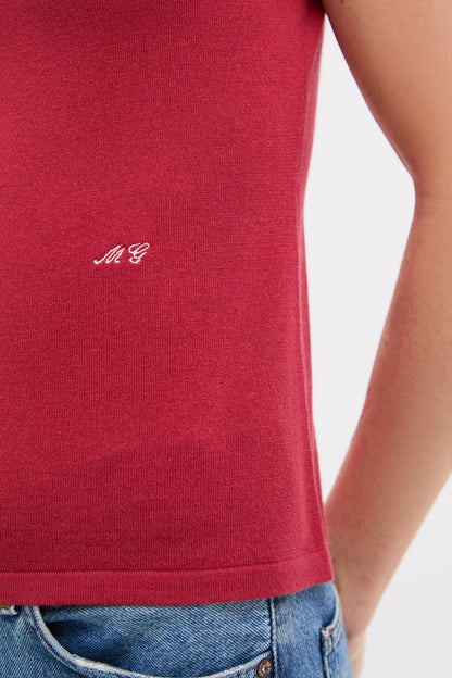 Red Cashmere Silk Blend Katie Tee