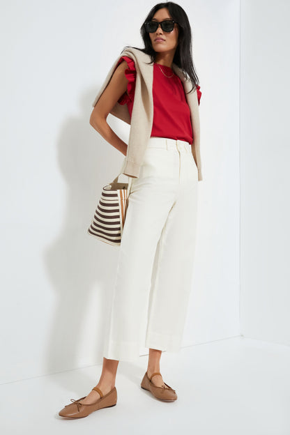 Red Kaia Flutter Sleeve Tee