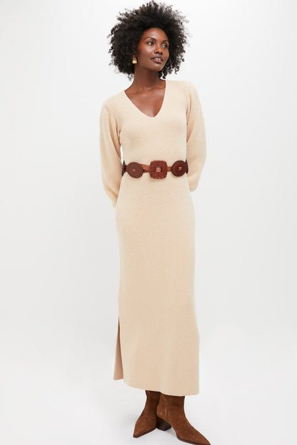 Almond Knit Anya Midi Dress