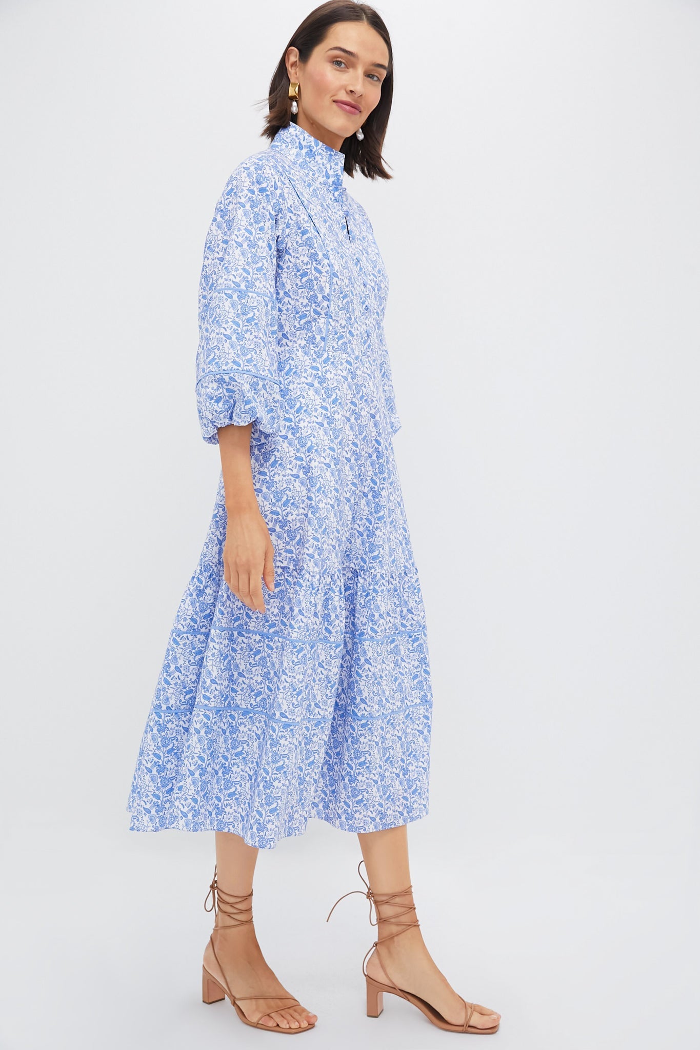 Baby Blue Ditsy Floral Hillsborough Dress