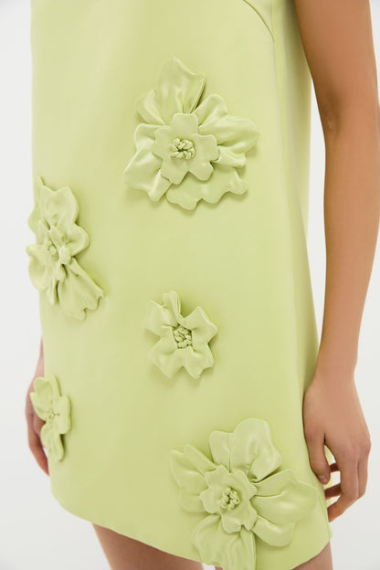 Chartreuse Leia Petal Mini Dress