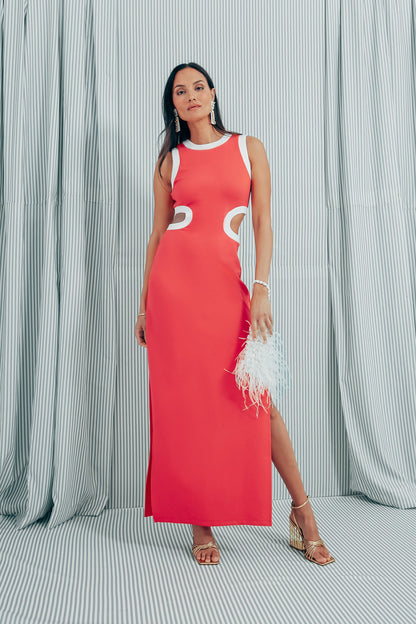 Hibiscus and White Dolce Dress