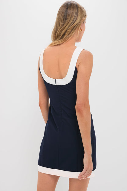 Navy with White Trim Pontius Mini Dress