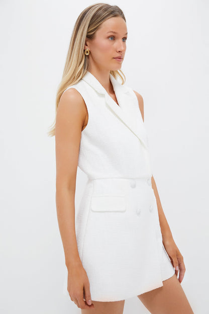 White Tweed Campbell Romper