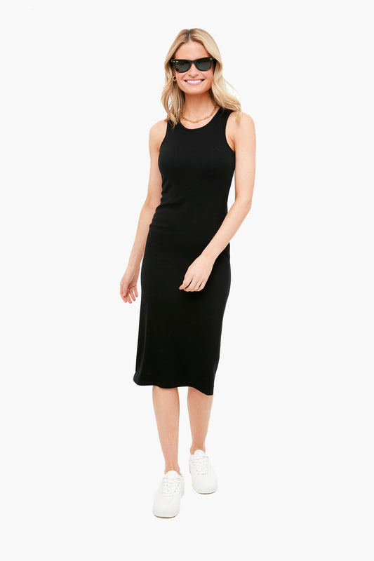 Black Lexi Rib Daytime Midi Dress