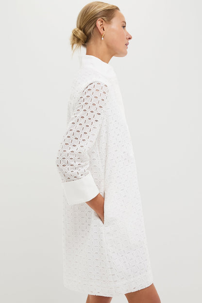 White Eyelet Megan Dress