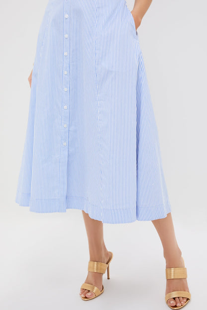 Blue Hydrangea Stripe Honor Cami Midi Dress