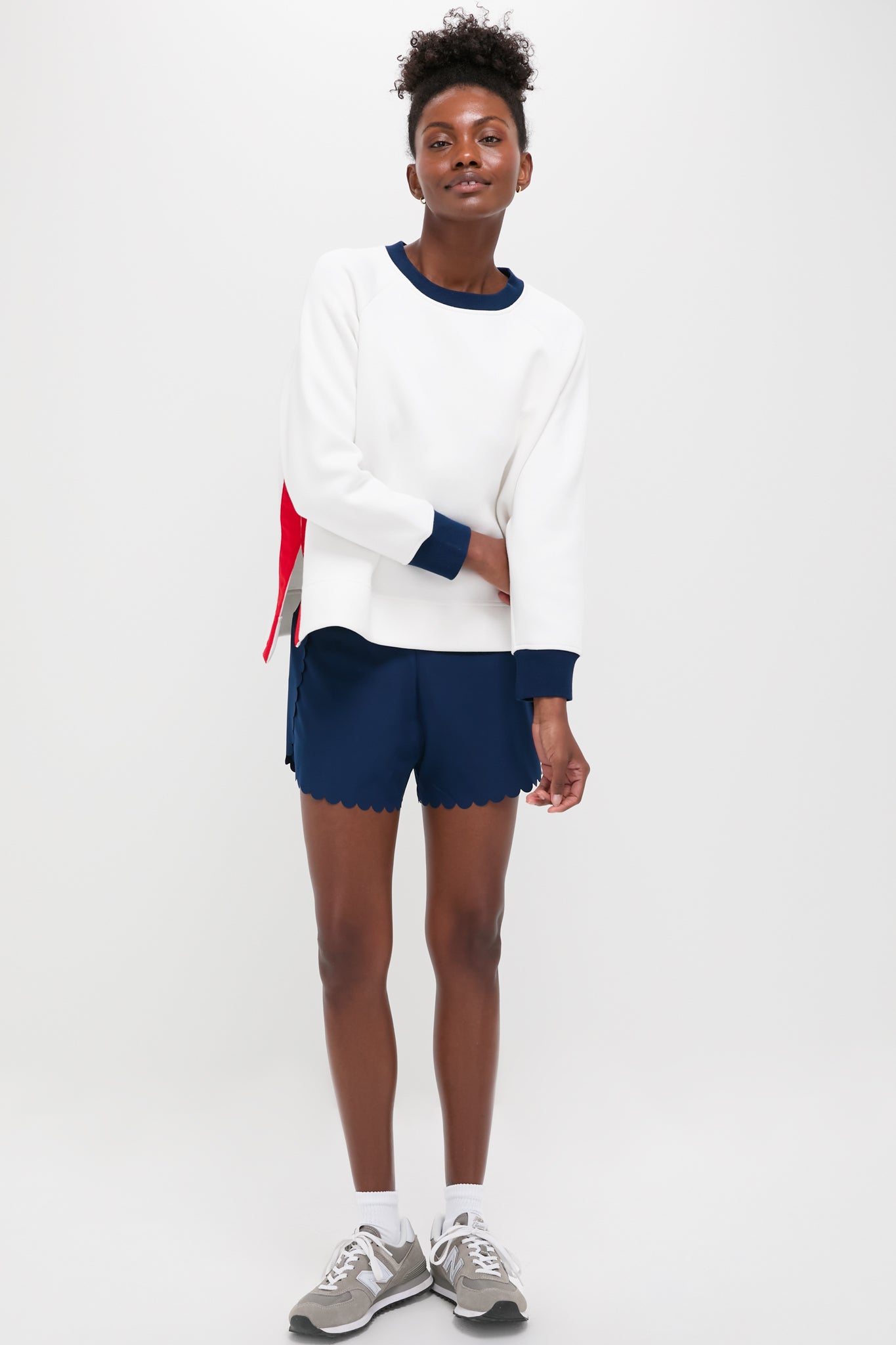 Navy Scallop Performance Jersey Marisa Short