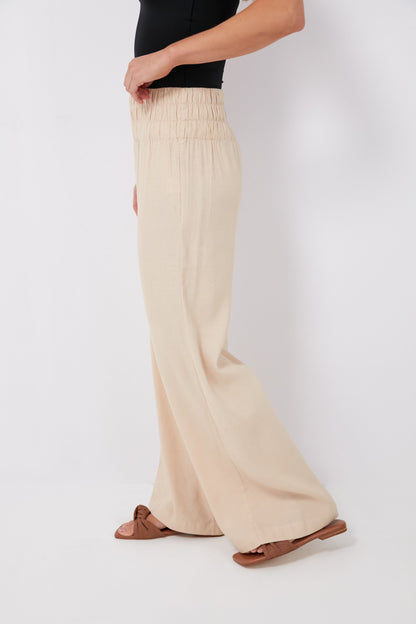 Sand Air Linen Smocked Pants