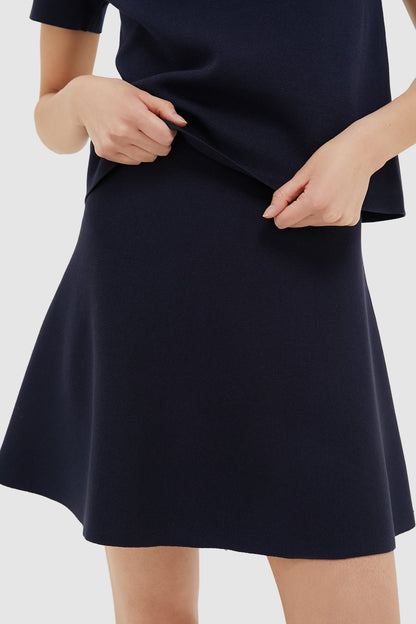 Navy Knit Miley Skirt
