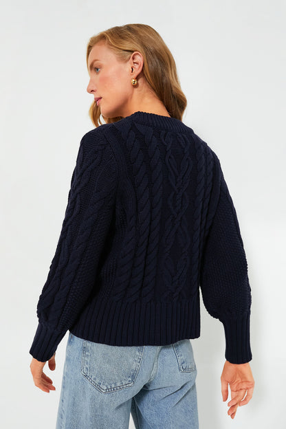 Navy Cotton Colette Cardigan