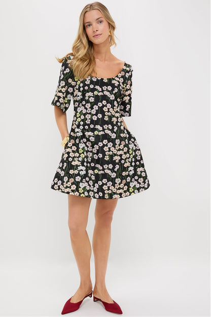 Black Buttercups Short Manou Dress