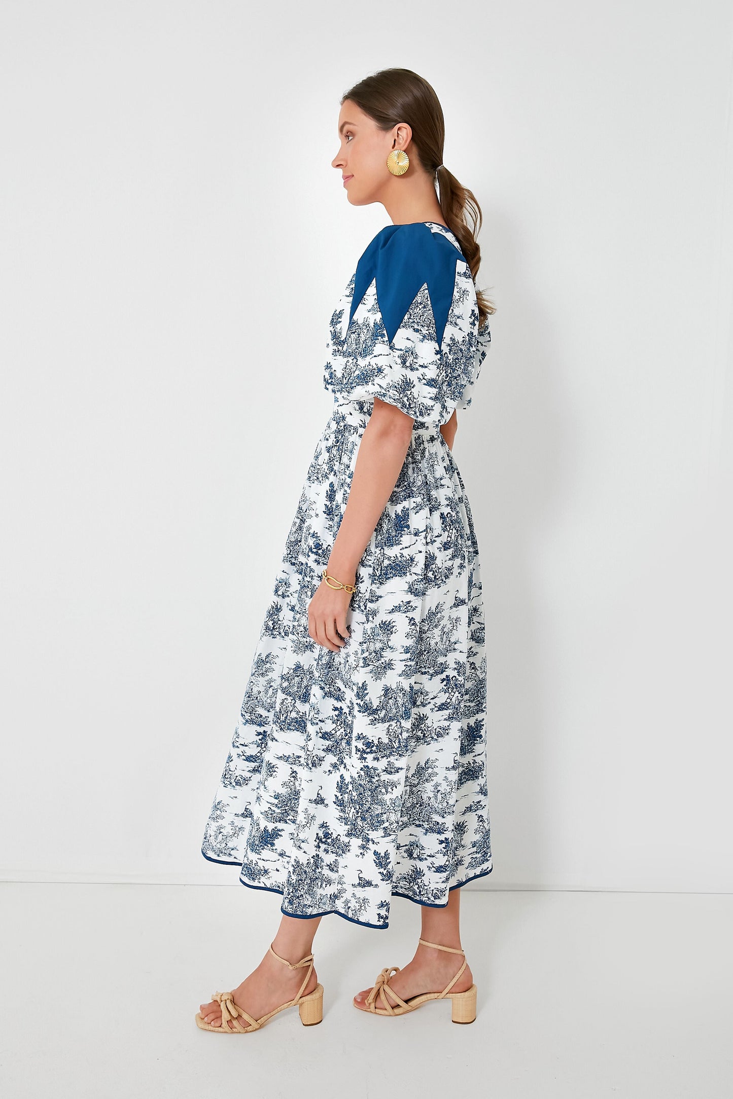 Blue Toile Reynolds Midi Dress