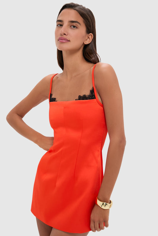 Tangerine Poppy Contoured Mini Dress