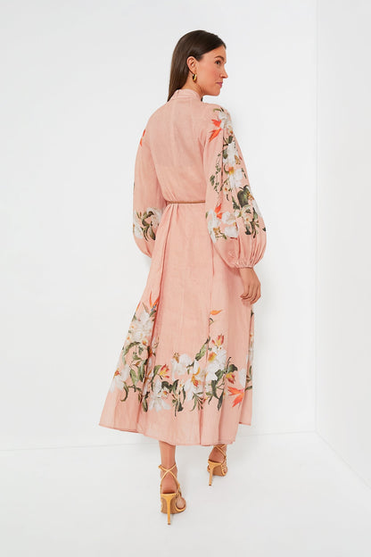 Pink Palm Lexi Billow Long Dress