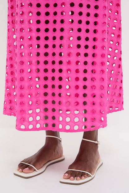 Hot Pink Cotton Eyelet Eve Skirt